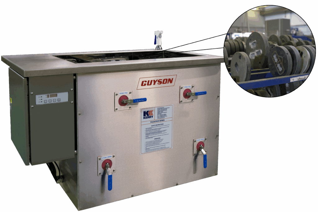 Guyson Kerry UCR 450 tank utilised for caustic cleaning extrusion dies.